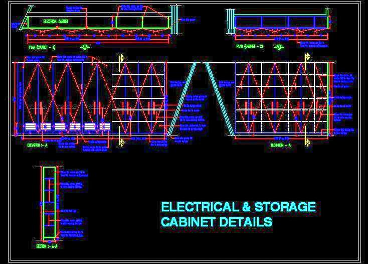 Electrical & Storage Cabinets in DWG- Storage Solution